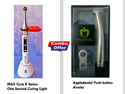Picture of Combo of Max Cure R Series Curing Device  + Appledental Super Torque Push button Handpiece (A1)